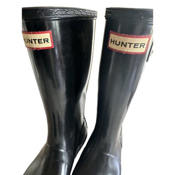 Hunter Original Black Rubber Rain Boots Big Kid Size 2 - Picture 2 of 6